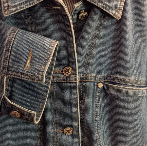 Denim jacket with a corduroy texture - Picture 4 of 4